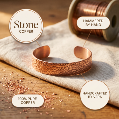 STONE | Hammered Copper Bracelet