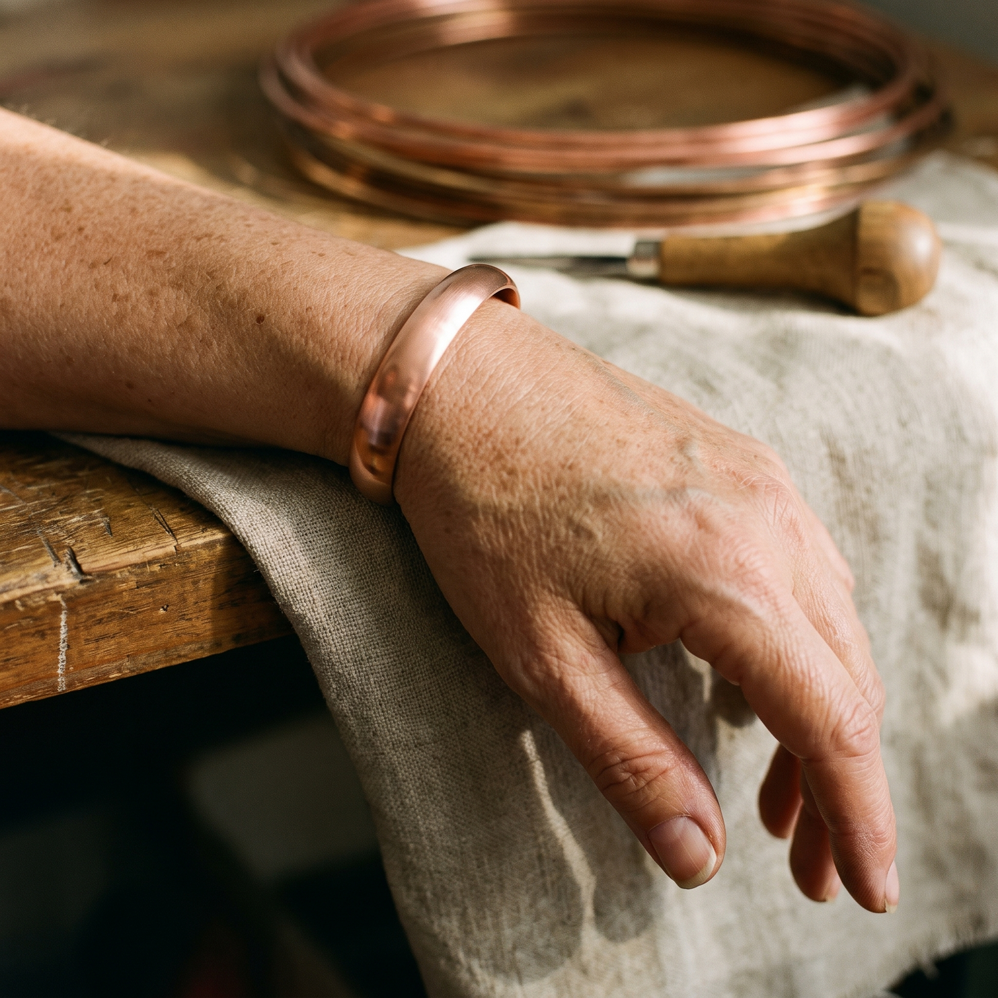 TIDE | Hand-Forged Copper Cuff