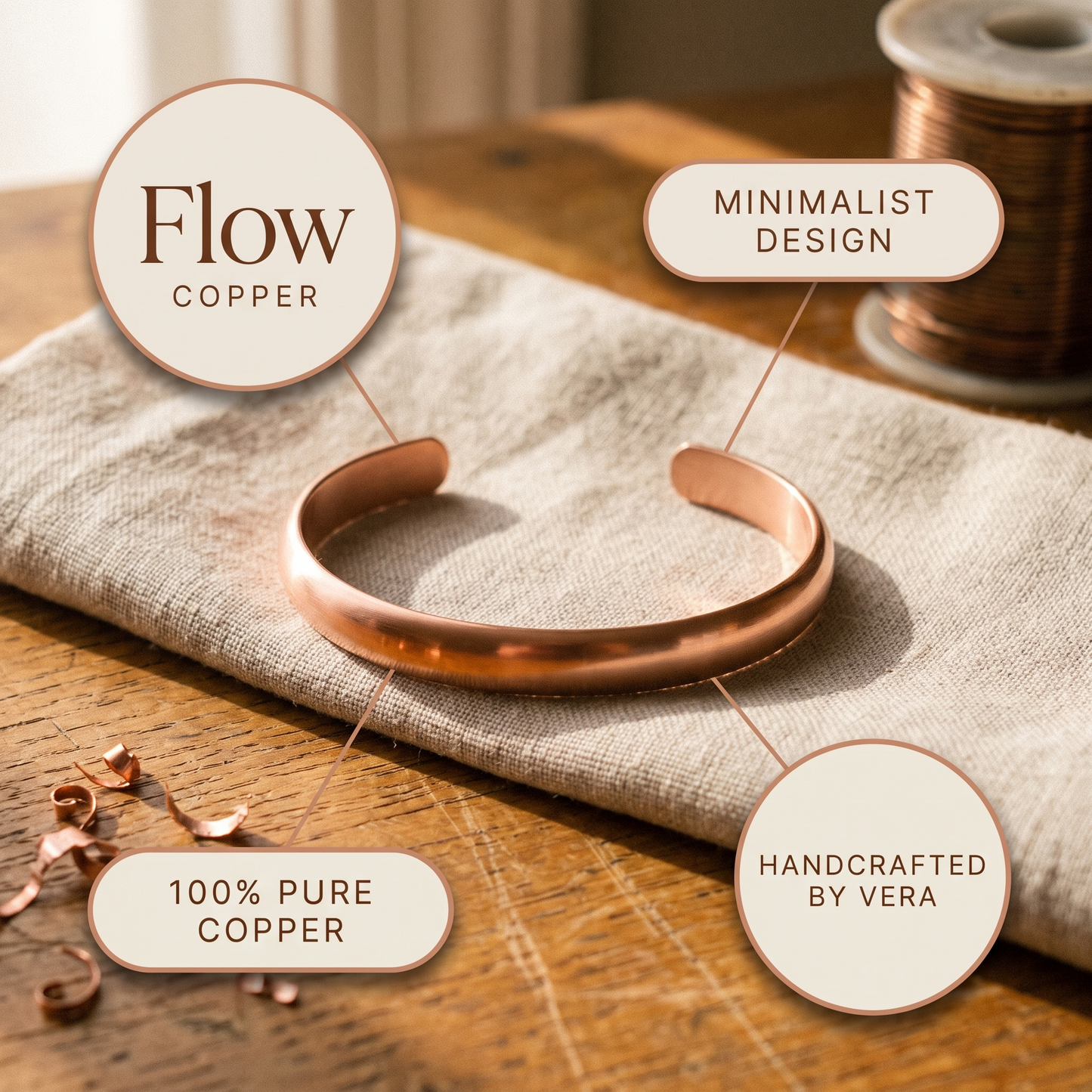 FLOW | Minimalist Copper Cuff