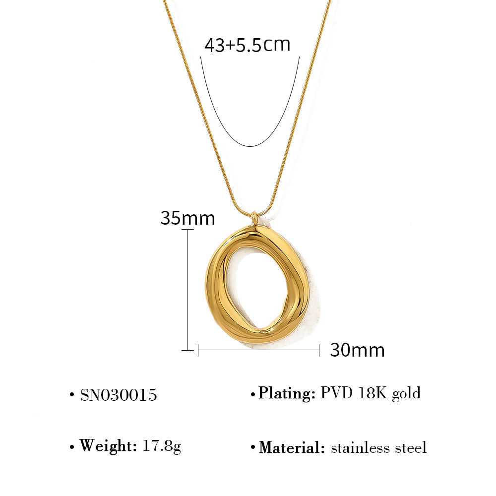 ELLIPSE | Gold Oval Necklace