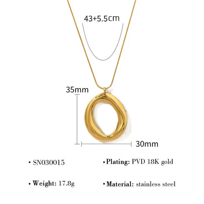 ELLIPSE | Gold Oval Necklace