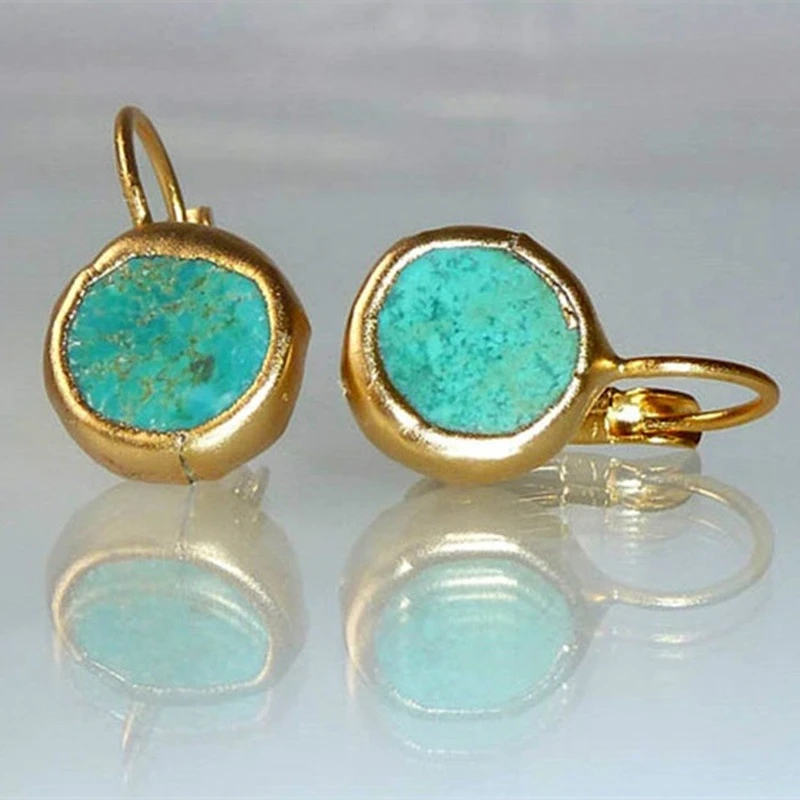 MIRAGE | Gold Turquoise Earrings