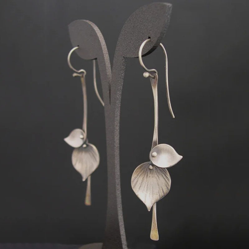 WILLOW | Vintage Silver Leaf Earrings