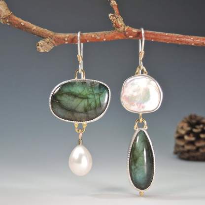 TERRA | Vintage Silver Stone Earrings