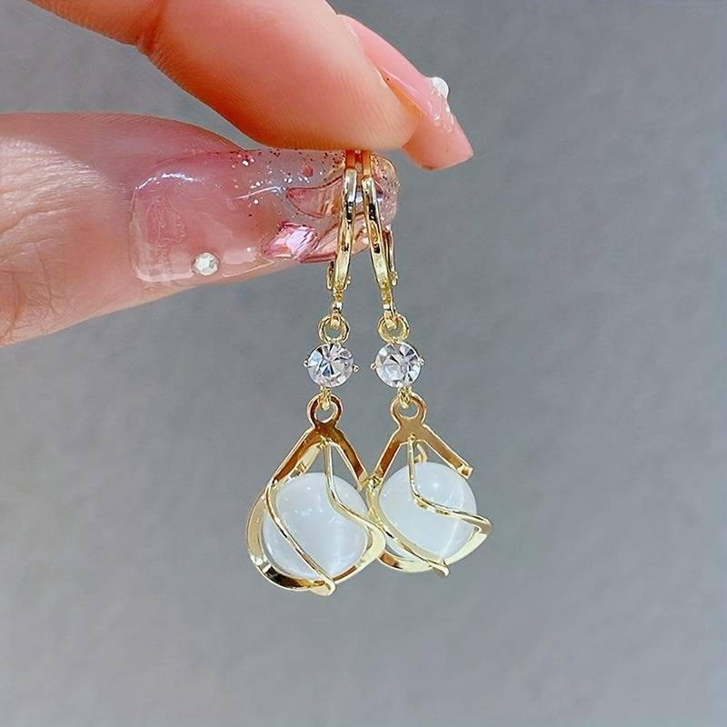 HALO | Elegant White Opal Earrings