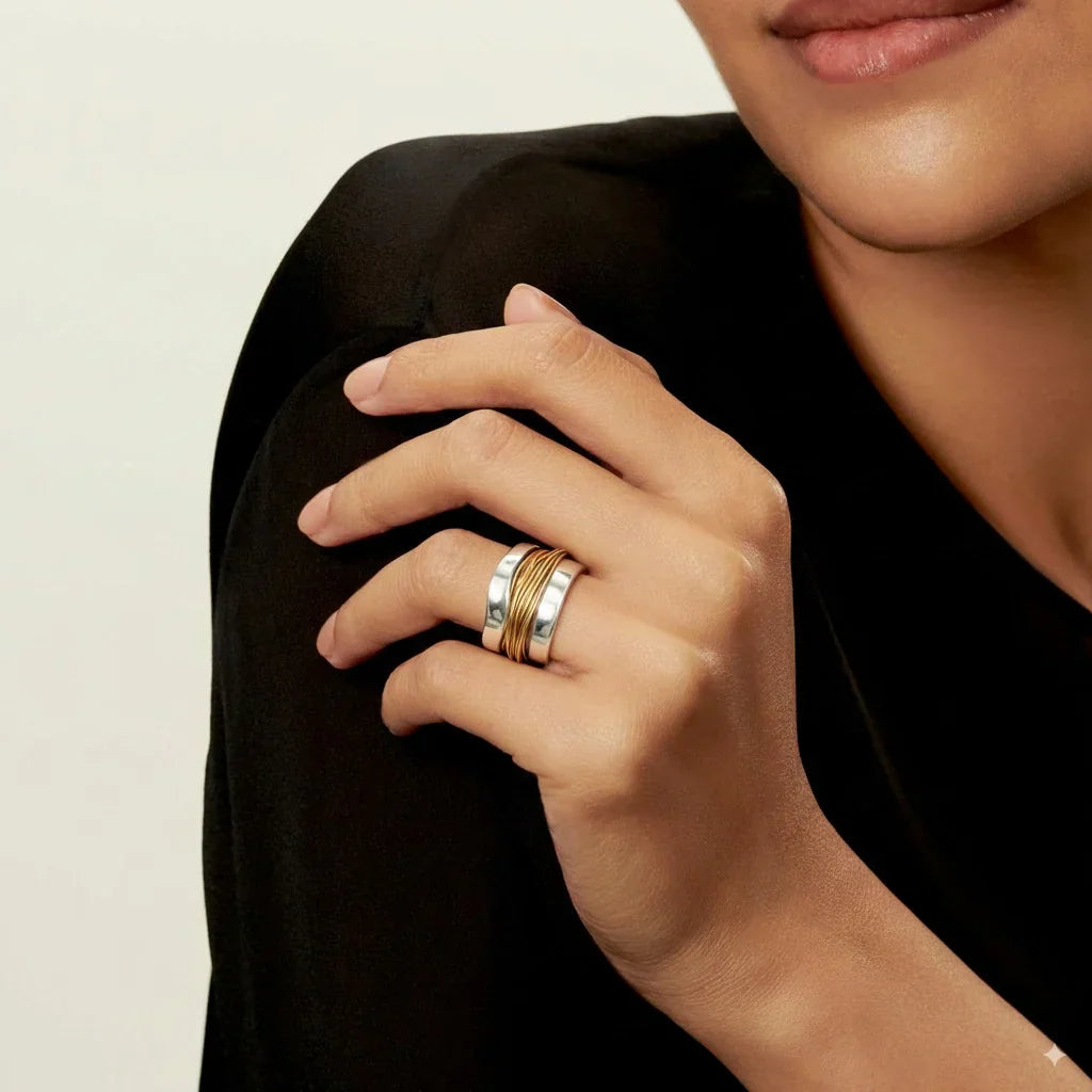 TWINE | Silver Gold Wire Ring
